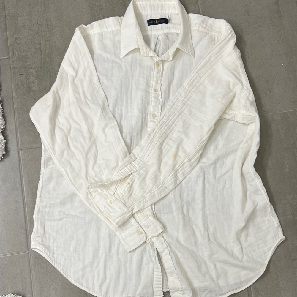 Ralph Lauren Men's Cream Button-Down Shirt